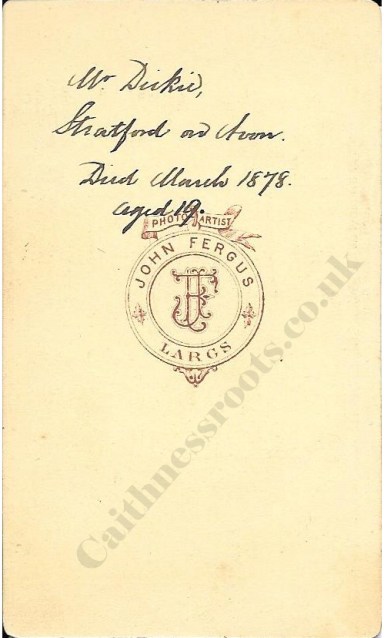 Caithnessroots.co.uk Watson Dickie reverse of photograph